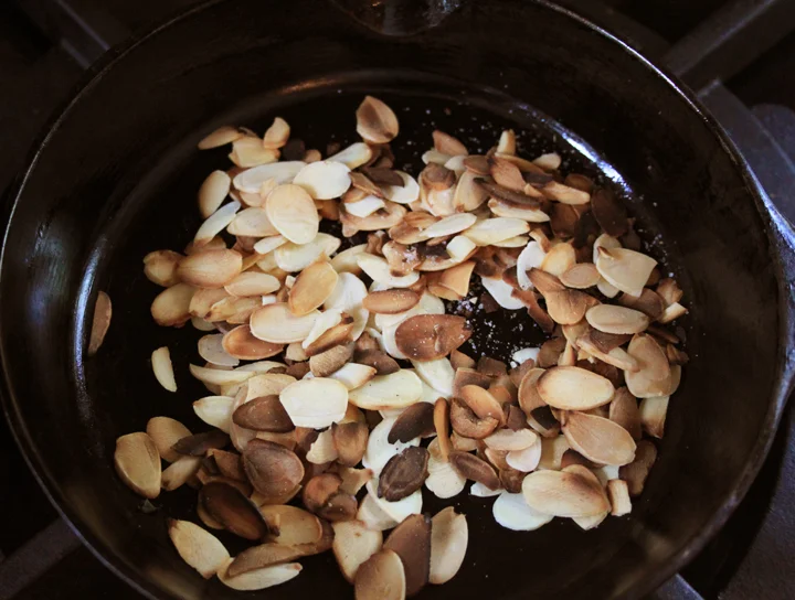 Grilled Peach and Toasted Almond Salad Recipe // Life is Made with Katie Miles // www.lifeismade.com
