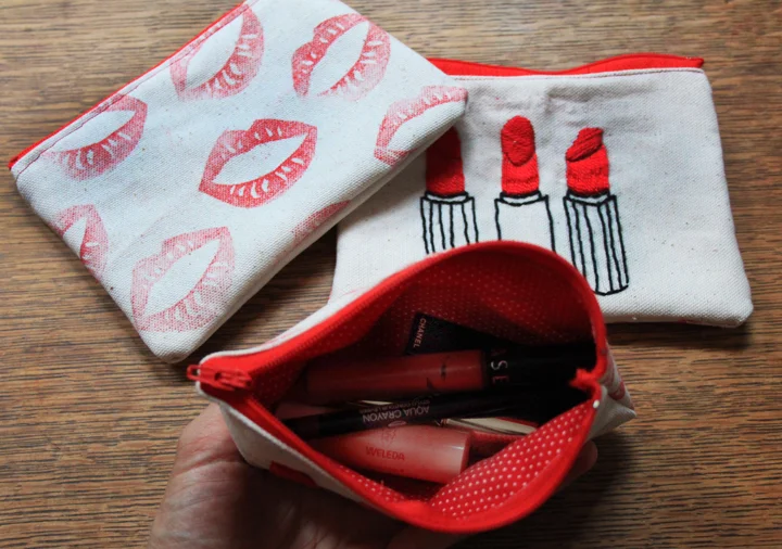 How to Make an Embroidered Lipstick Pouch // Life is Made with Katie Miles // www.lifeismade.com