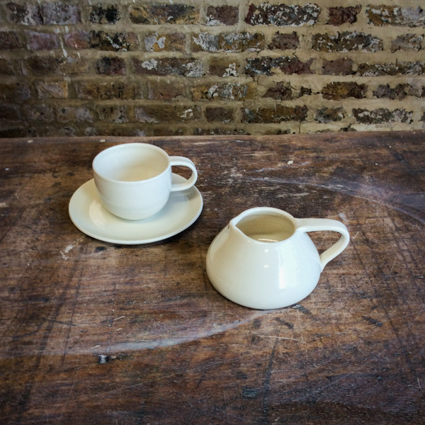Espresso cup and cream jug