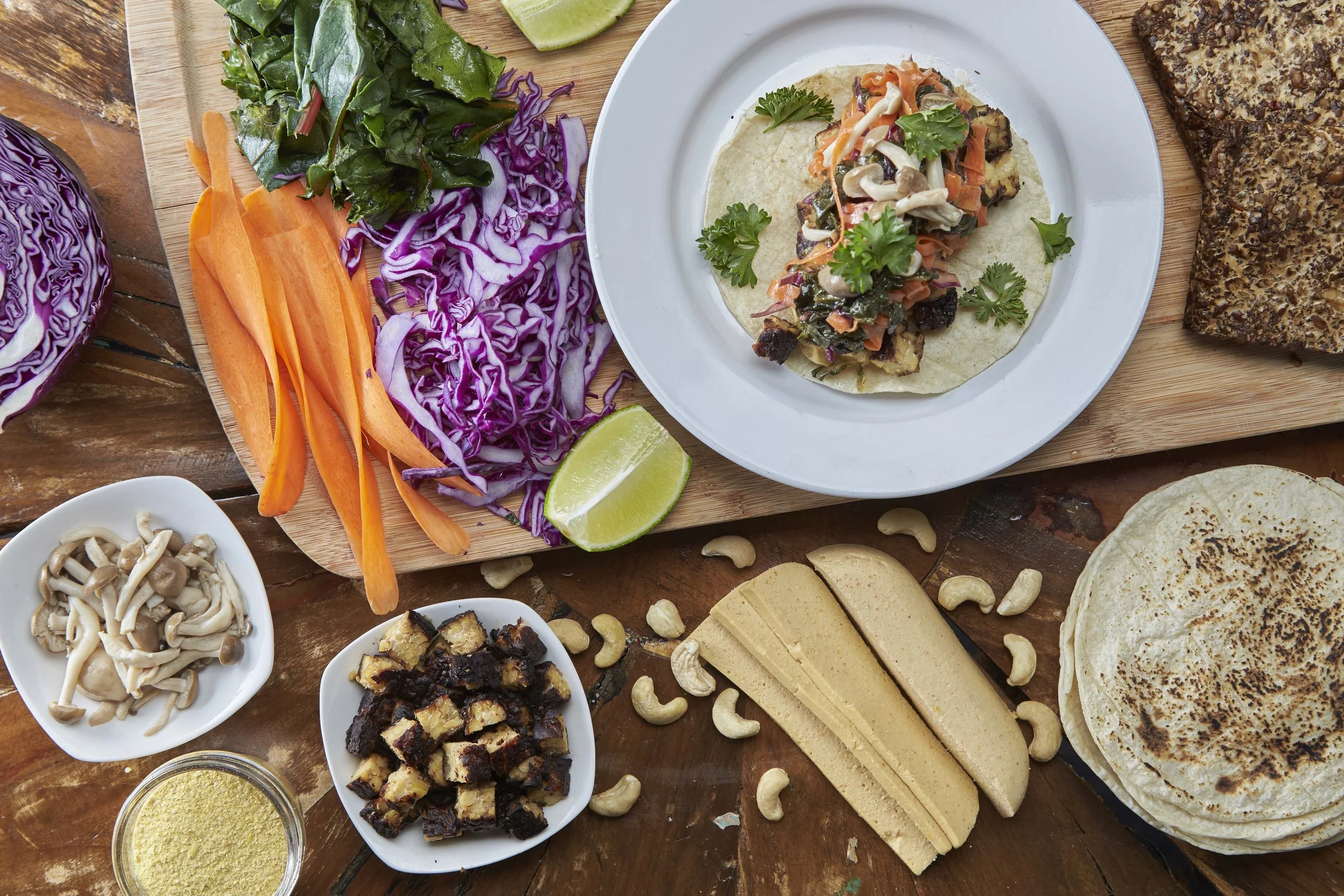 Tacos and ingredients 
