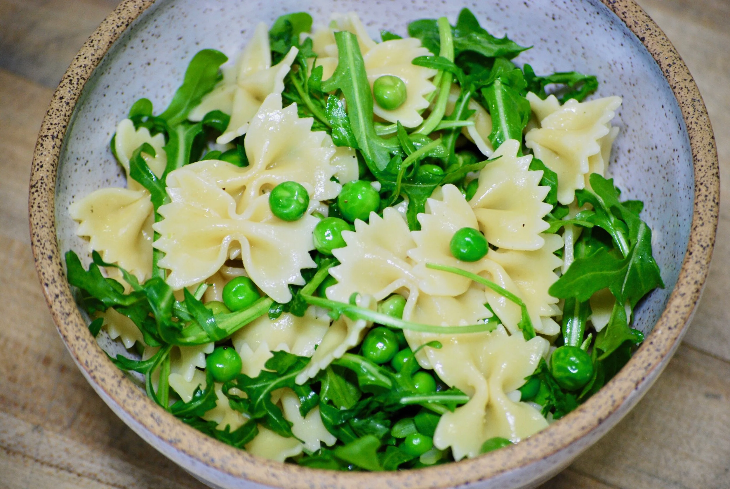 Bowtie Pasta with Peas and Arugula