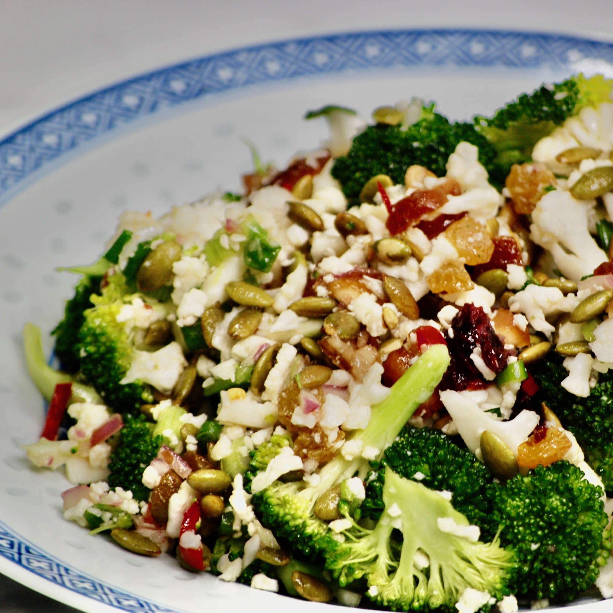 Fresh Broccoli and Cauliflower Salad
