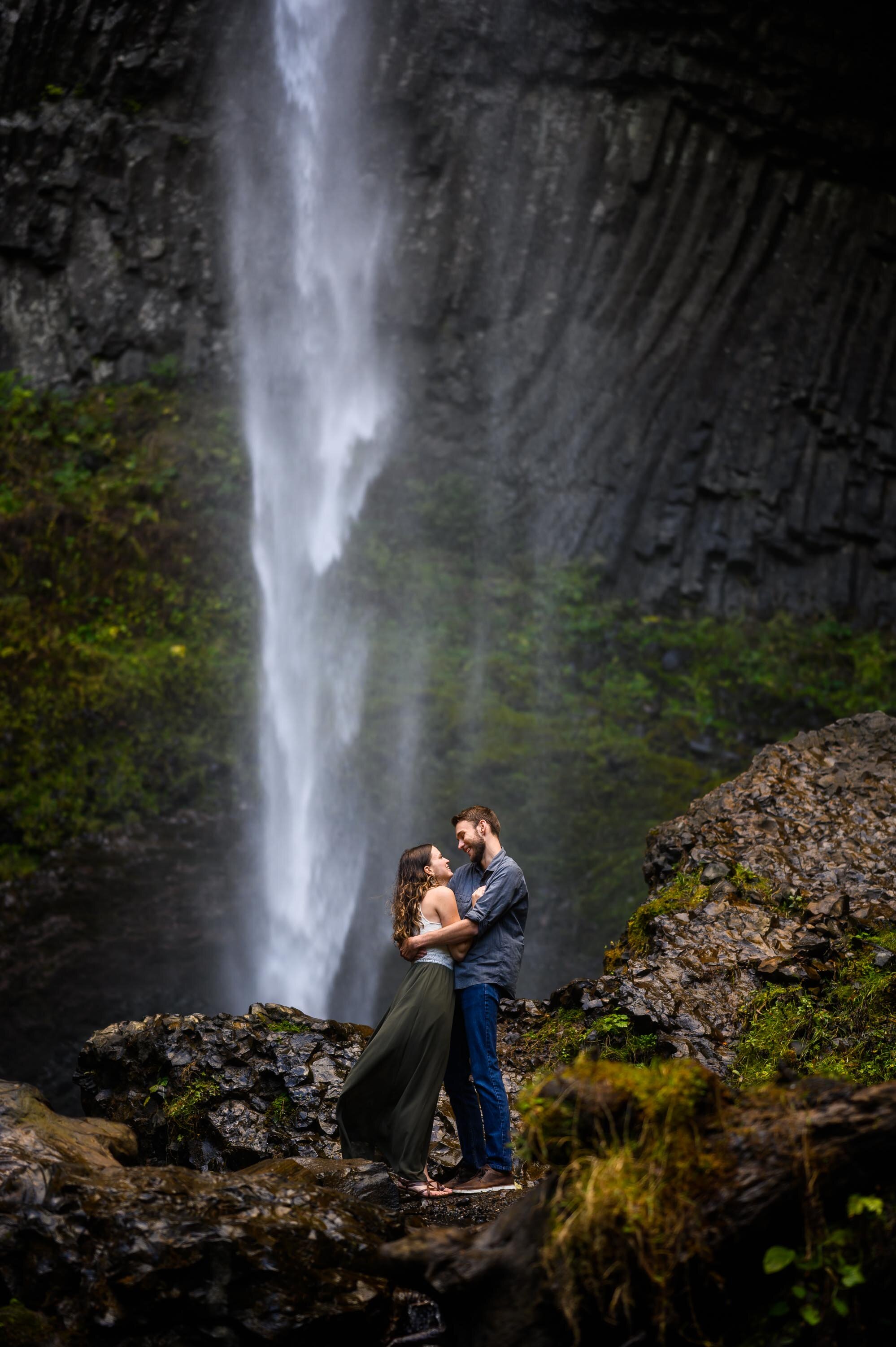 ladies forum, Latourell Falls engagement photos 13.jpg