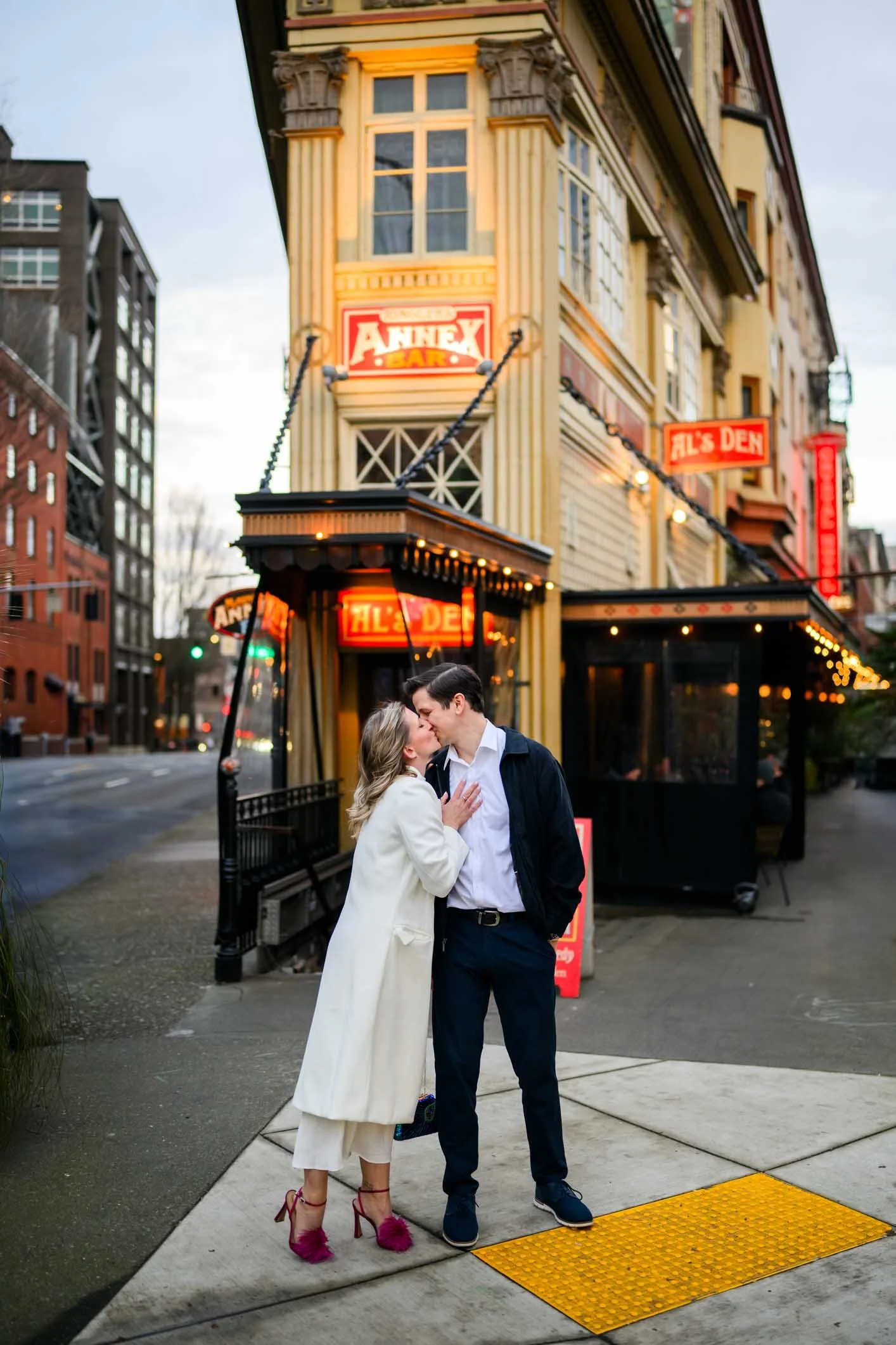 Downtown Portland Night Engagement Session Documentary Wedding Photographer1.JPG