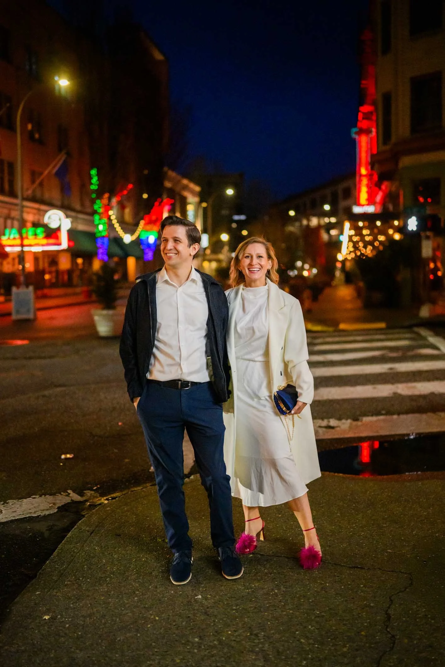 Downtown Portland Night Engagement Session Documentary Wedding Photographer7.JPG