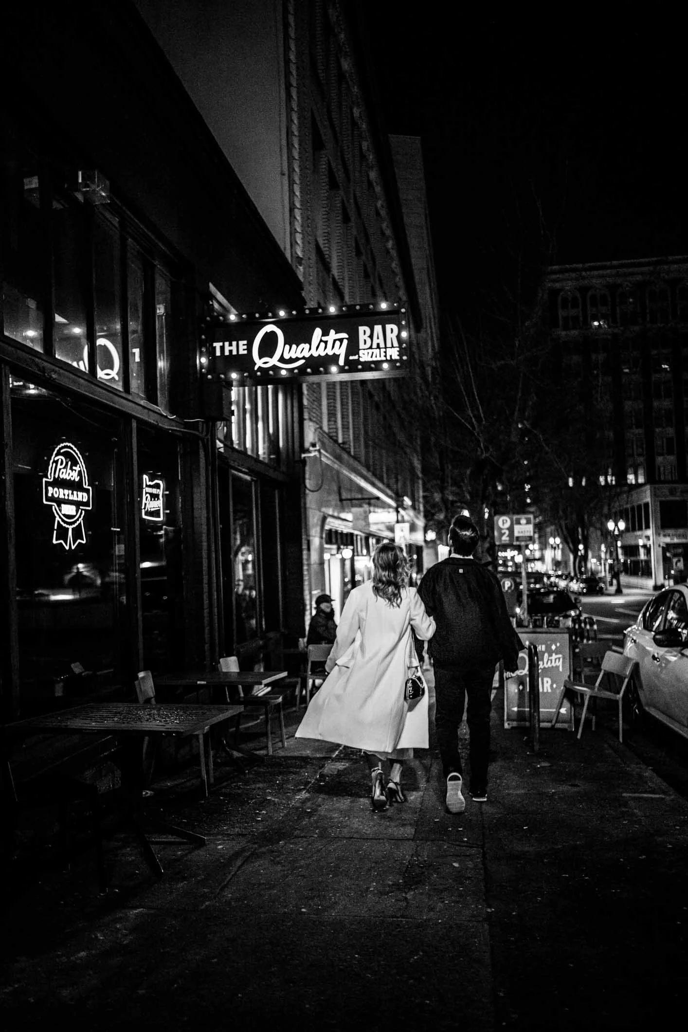 Downtown Portland Night Engagement Session Documentary Wedding Photographer10.JPG
