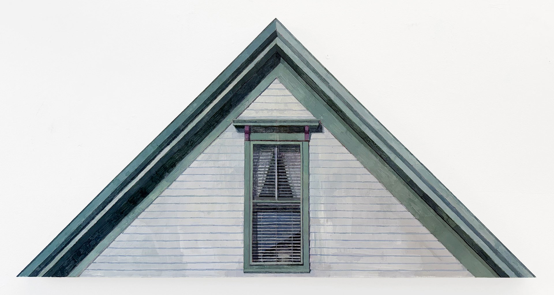    Blinds Half-Opened    Acrylic on constructed panel, 42 × 21 in. 