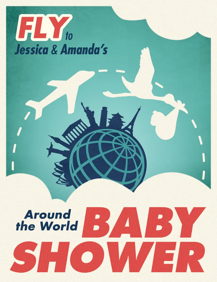 Retro Baby Shower Invitation