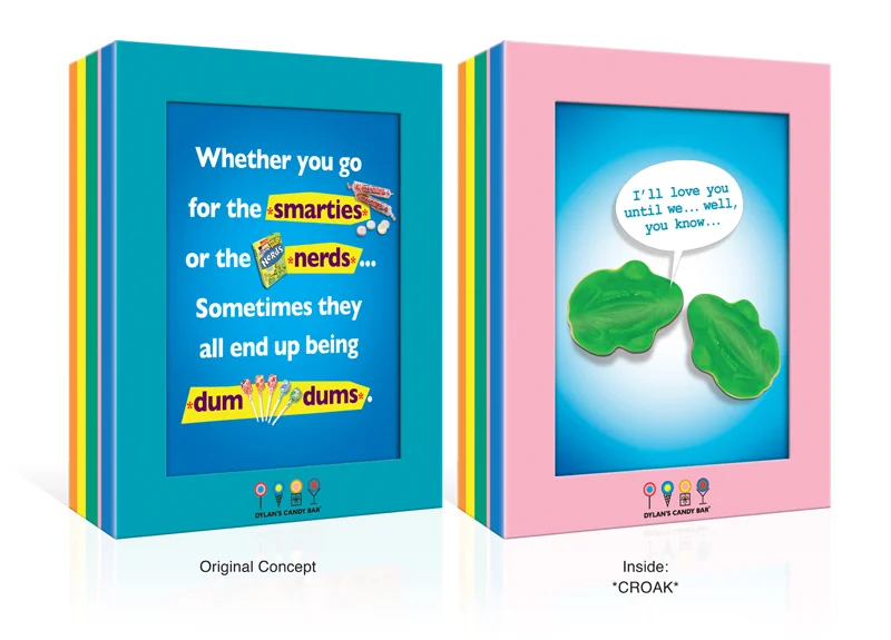 Created logo, copy, concepts, designs to print for Dylan's Candy Bar Stores.