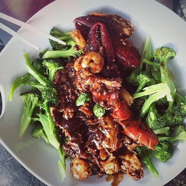 Shrimp &amp; Lobster with Black Bean Sauce #cheflarrytek