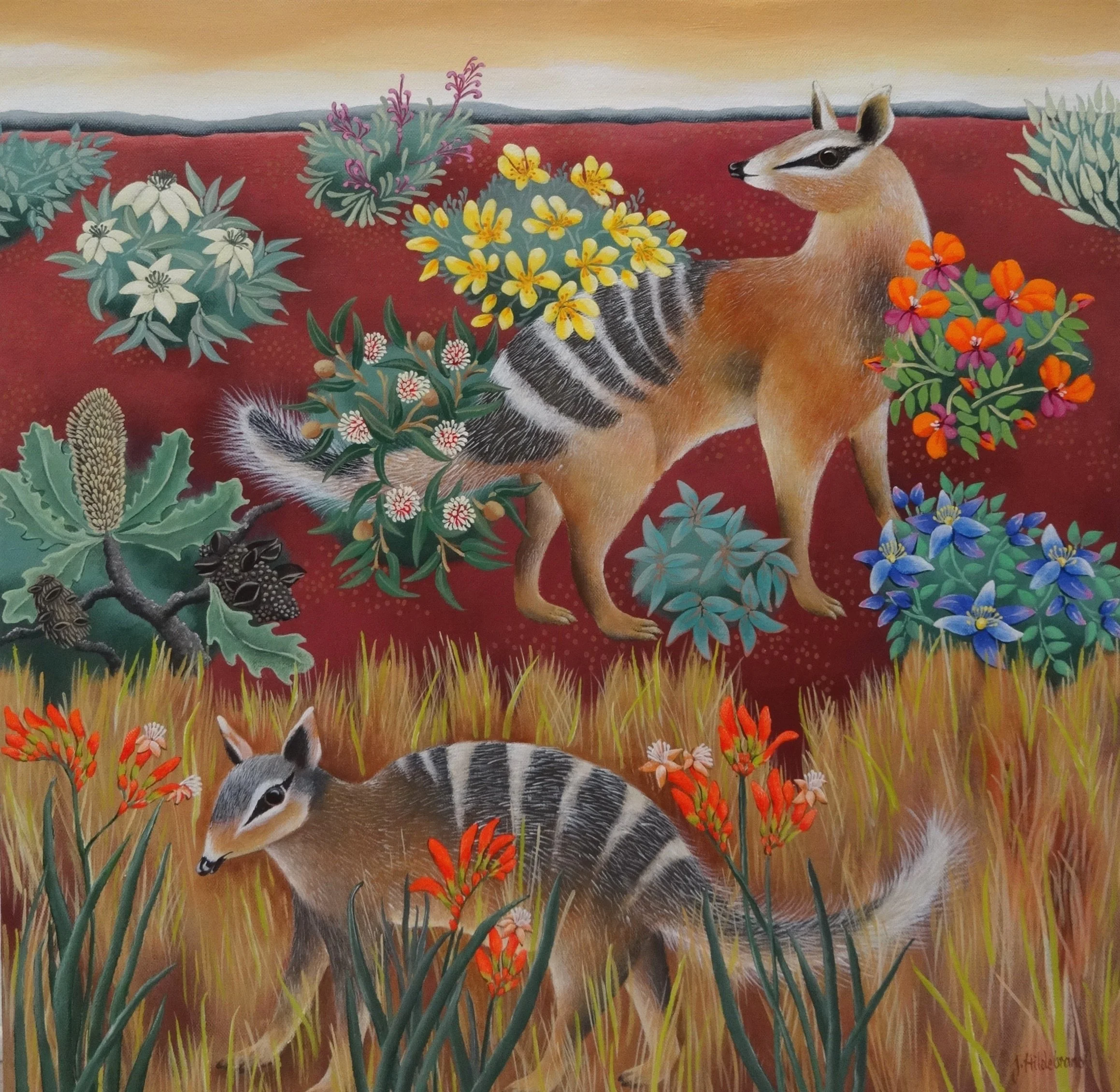Amongst the Wildflowers 60cm x 60cm - For Sale