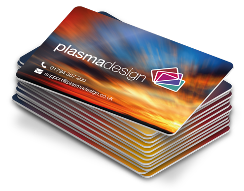 Stack of full colour plastic cards