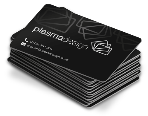 Stack of satin plastic cards