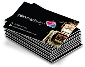 Icon depicting a stack of matt laminated paper cards, printed in full colour on both sides