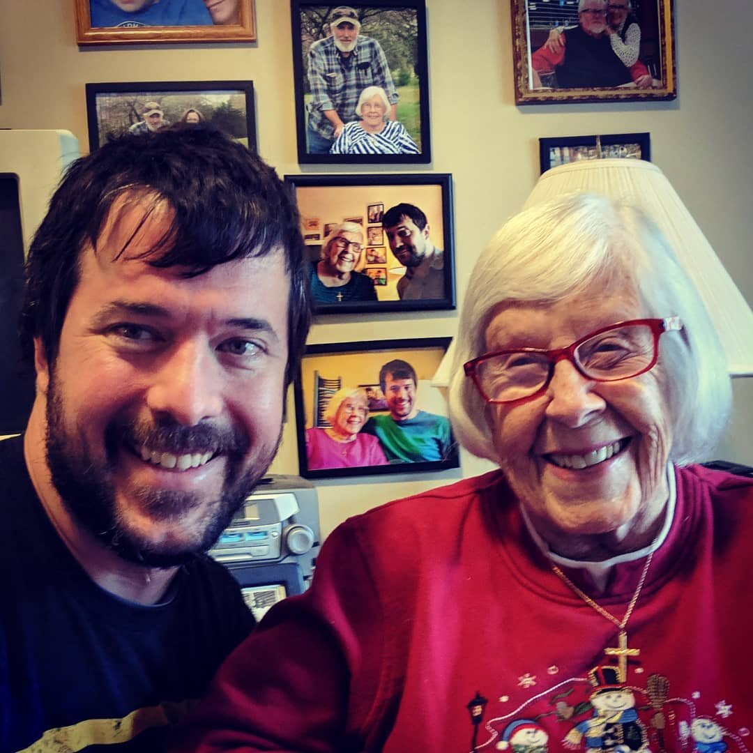 Continuing the selfie cubist tradition with my 97 year old grandmother! #cubism #nana #pictureinapictureinapicture #lookatthecameraforchristssake