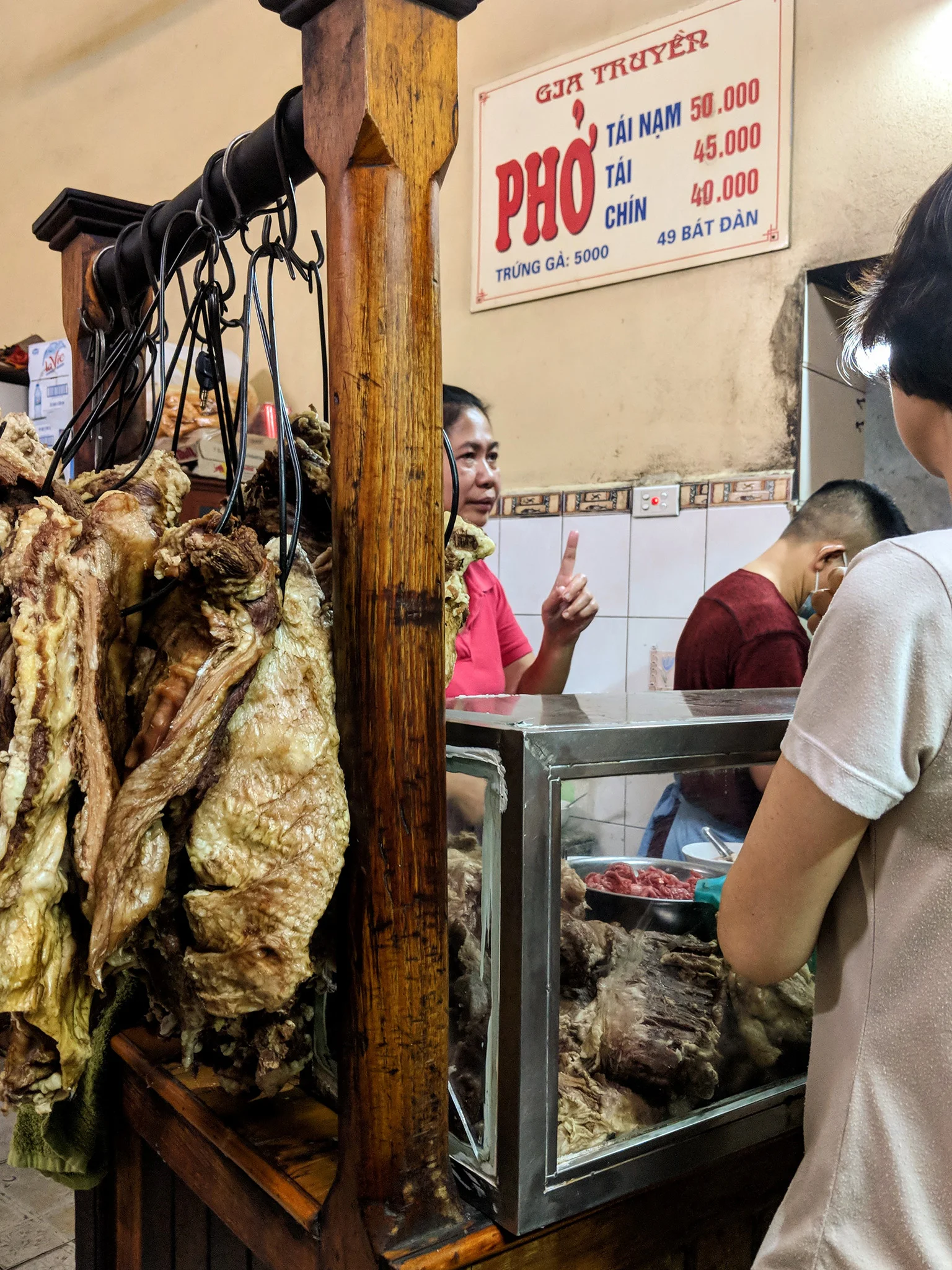Phở counter at Phở Gia Truyền Hà Nội