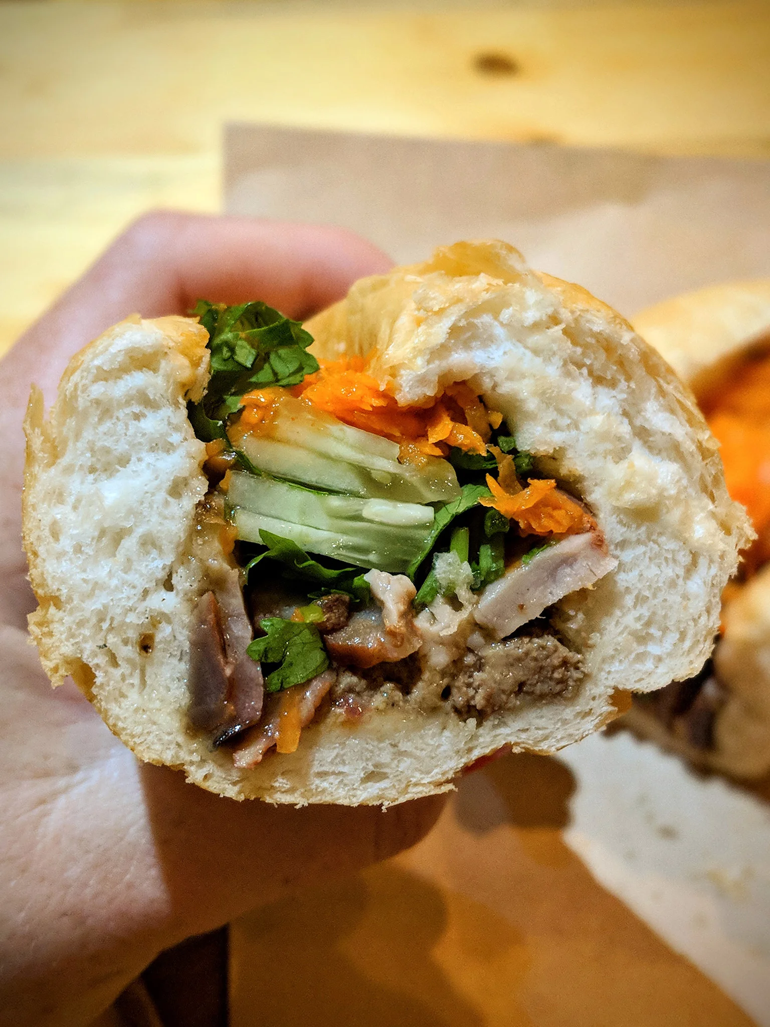 Bánh Mì with BBQ pork and pâté, so amazing!