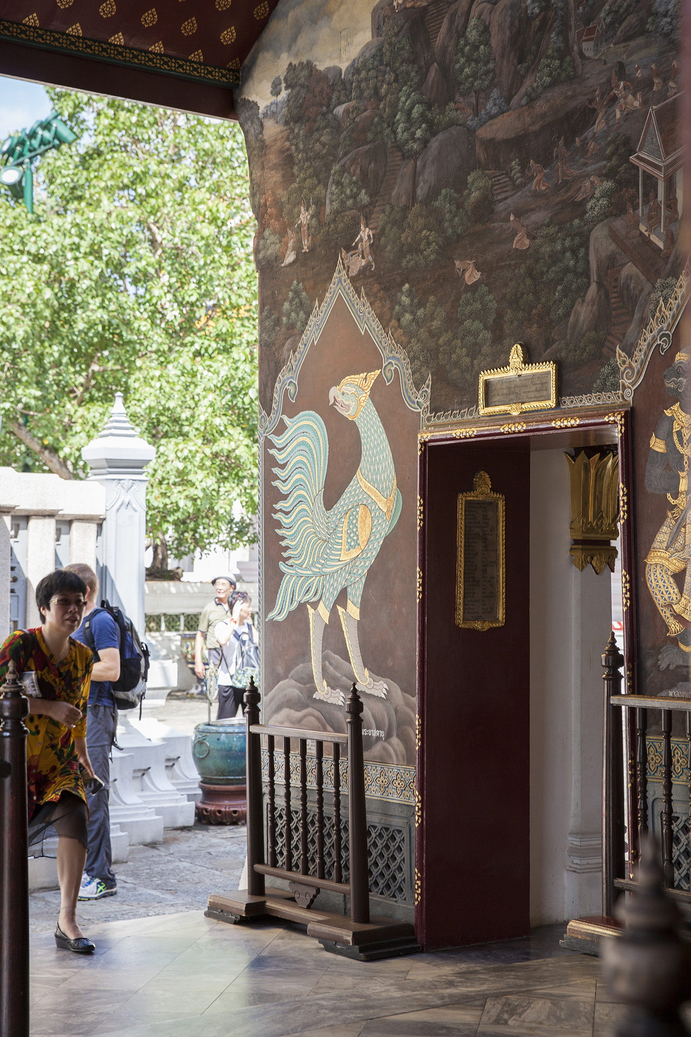 Mural paintings depicting the story of the Ramakien, inside the Grand Palace