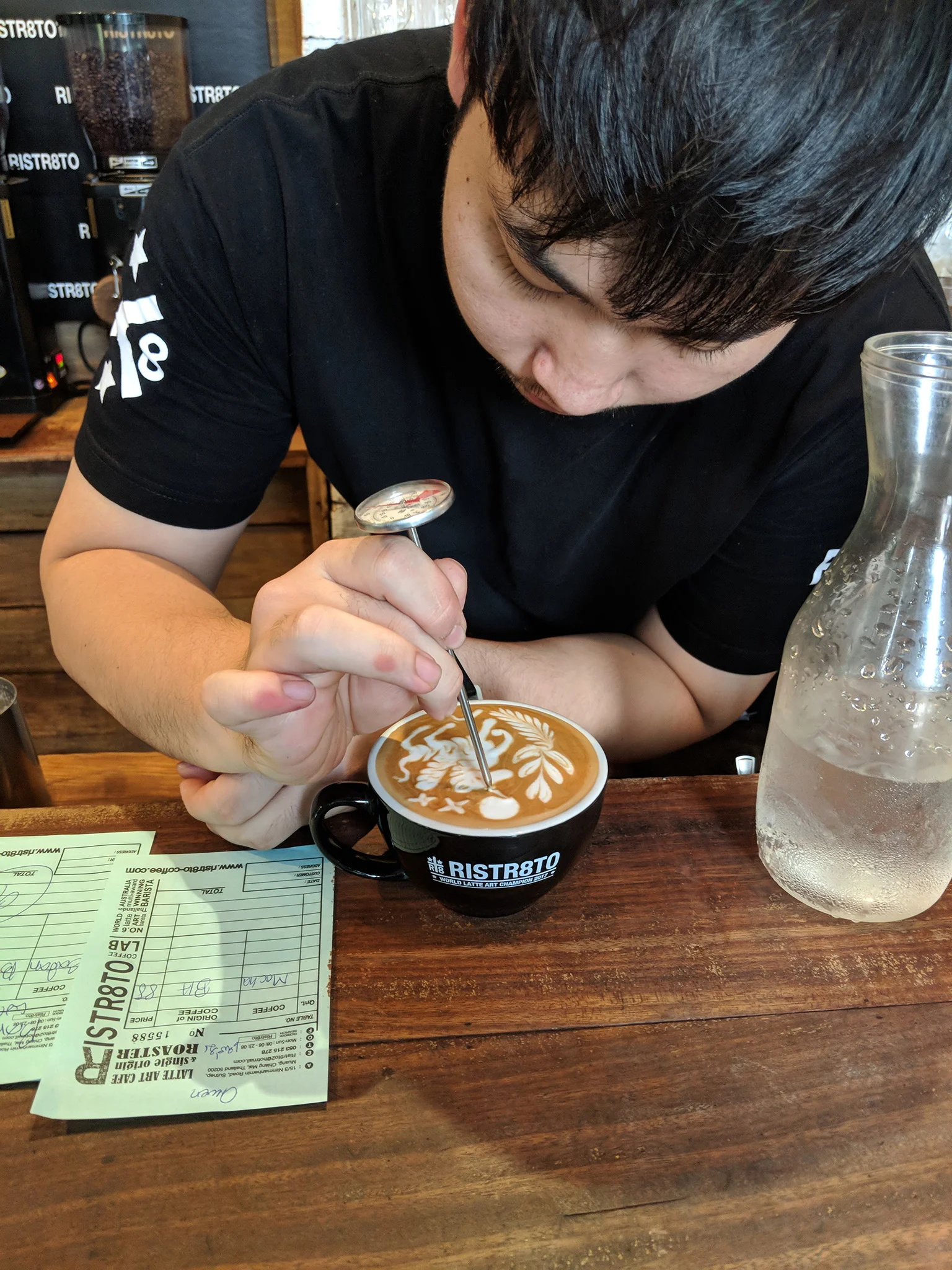 Exquisite latte art at Ristr8o Coffee