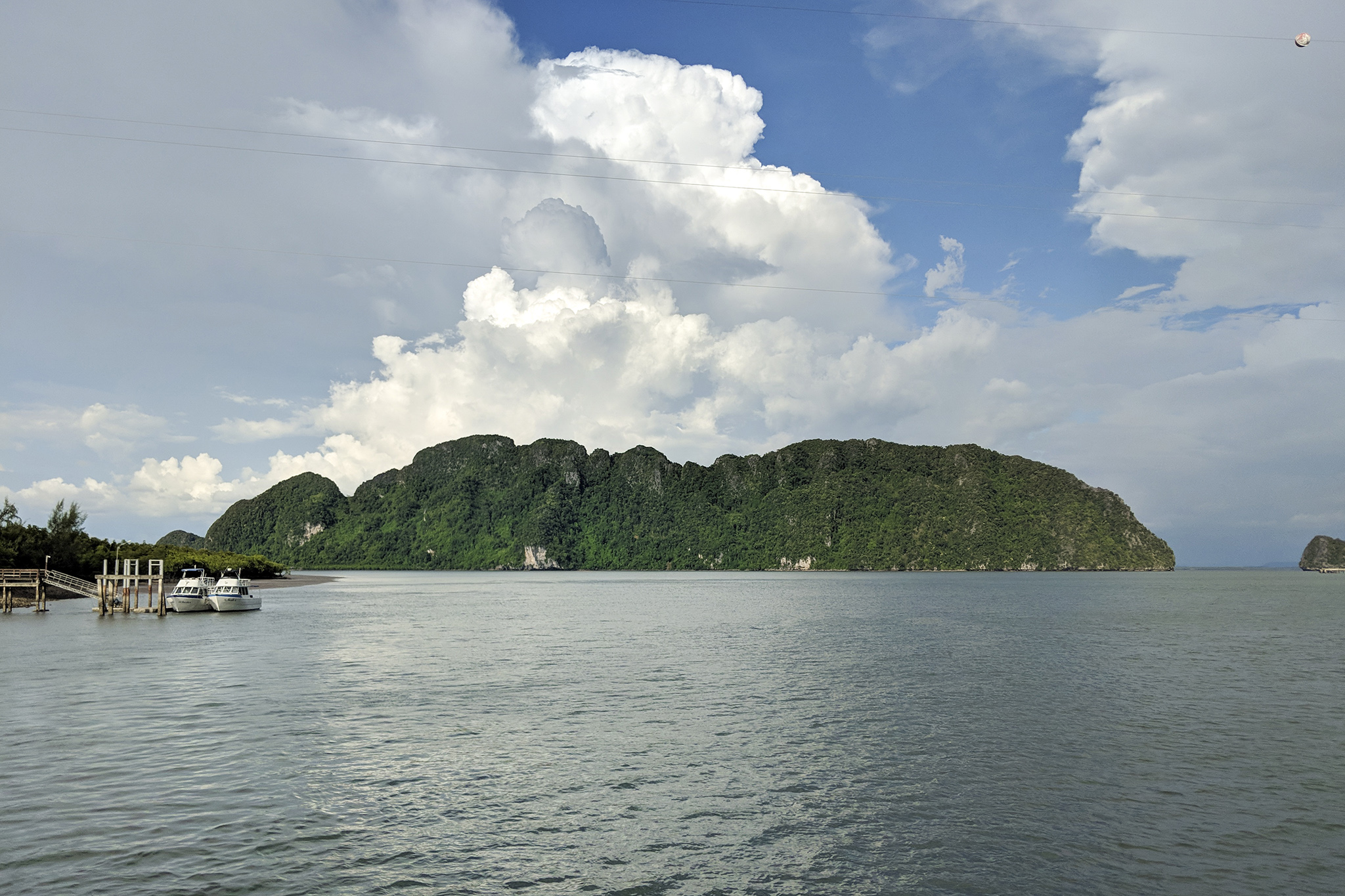 View of Ko La Pu Le from the ferry crossing from the mainland to Ko Lanta