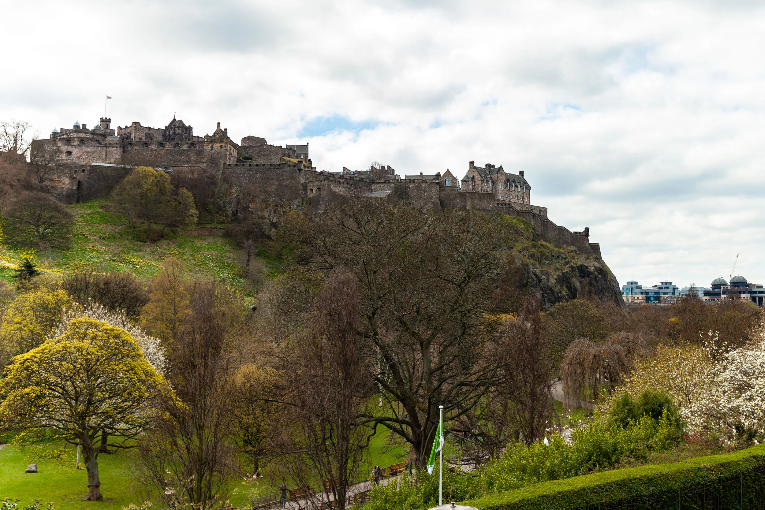View of Edinburgh Castle from Princes Street Gardens