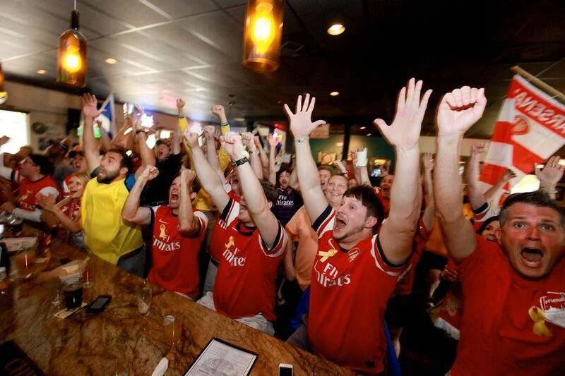 Charsenal cheering on the 2014 FA Cup Final at My Father's Moustache