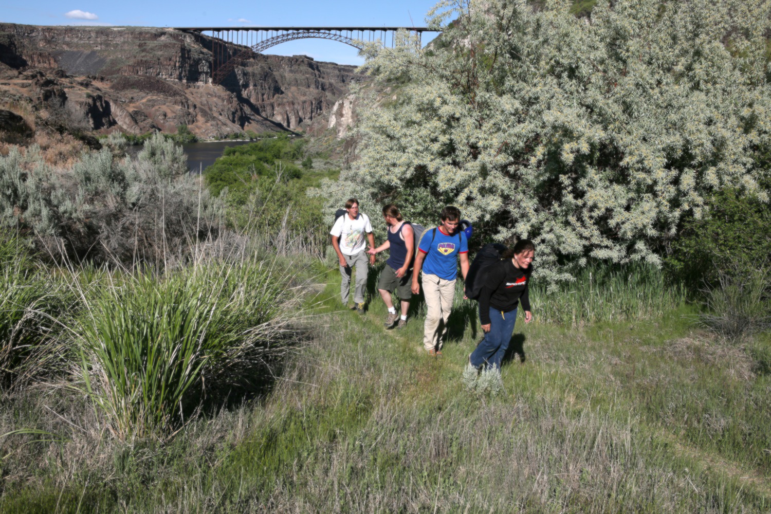 Students hiking