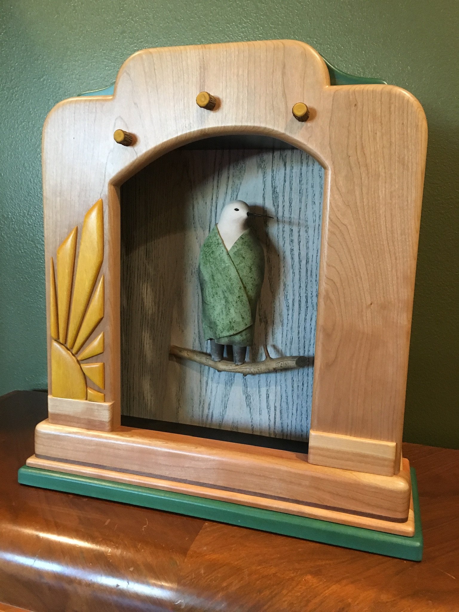 3D Ceramic Bird Astoria Theme Shadow Box