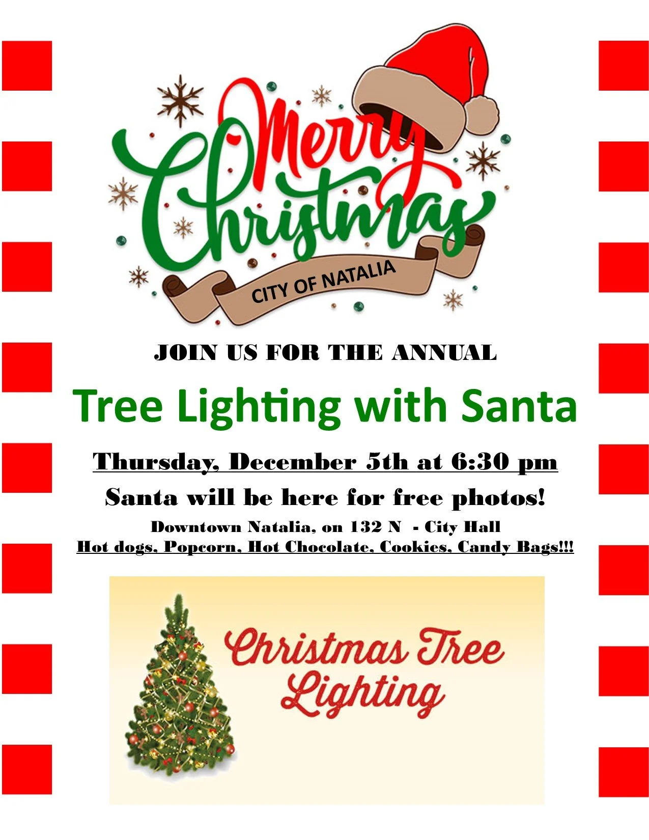 CHRISTMAS TREE LIGHTING WITH SANTA!!