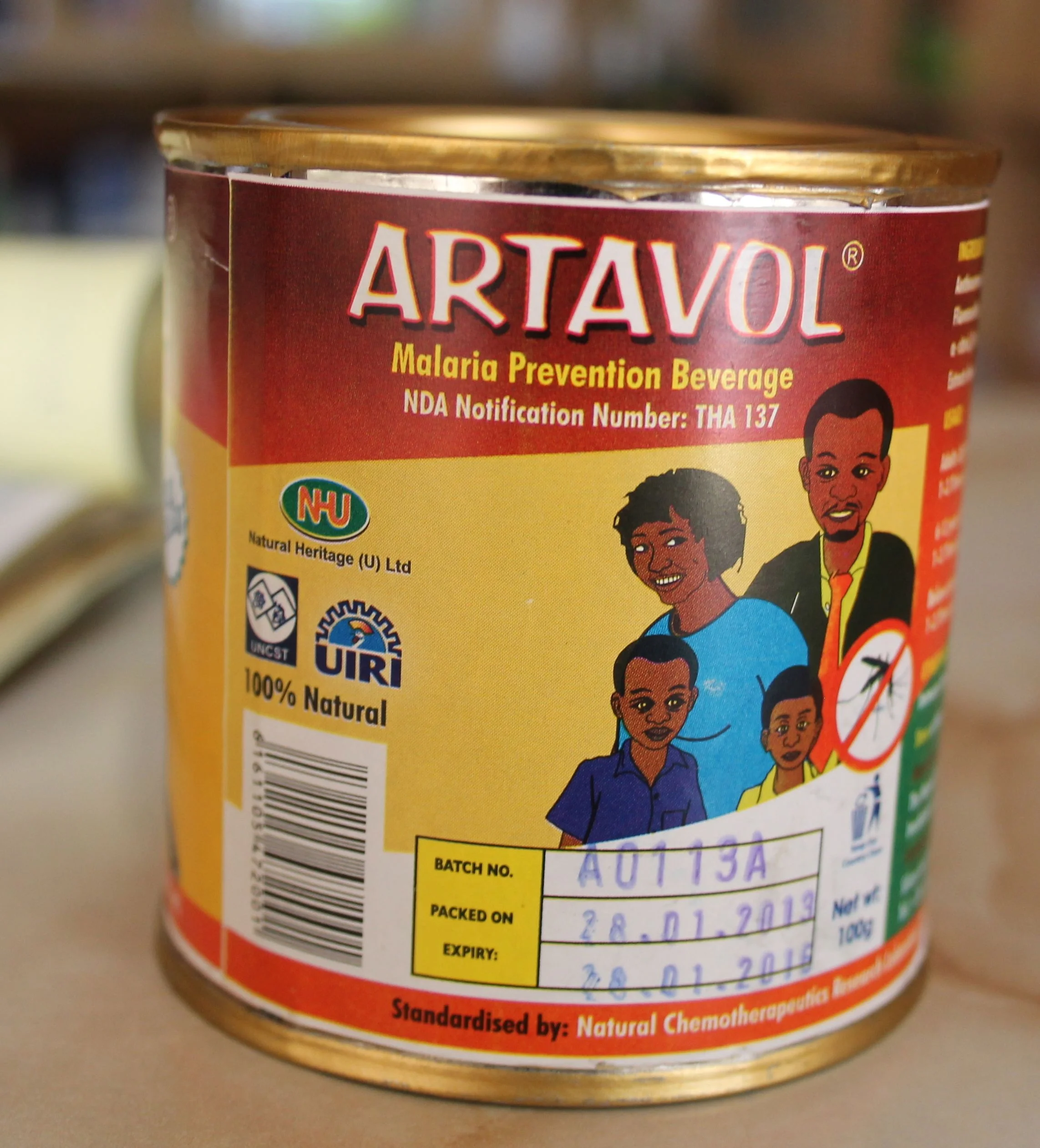An untested antimalarial beverage derived from Artemisia annua and sold in Ugandan pharmacies