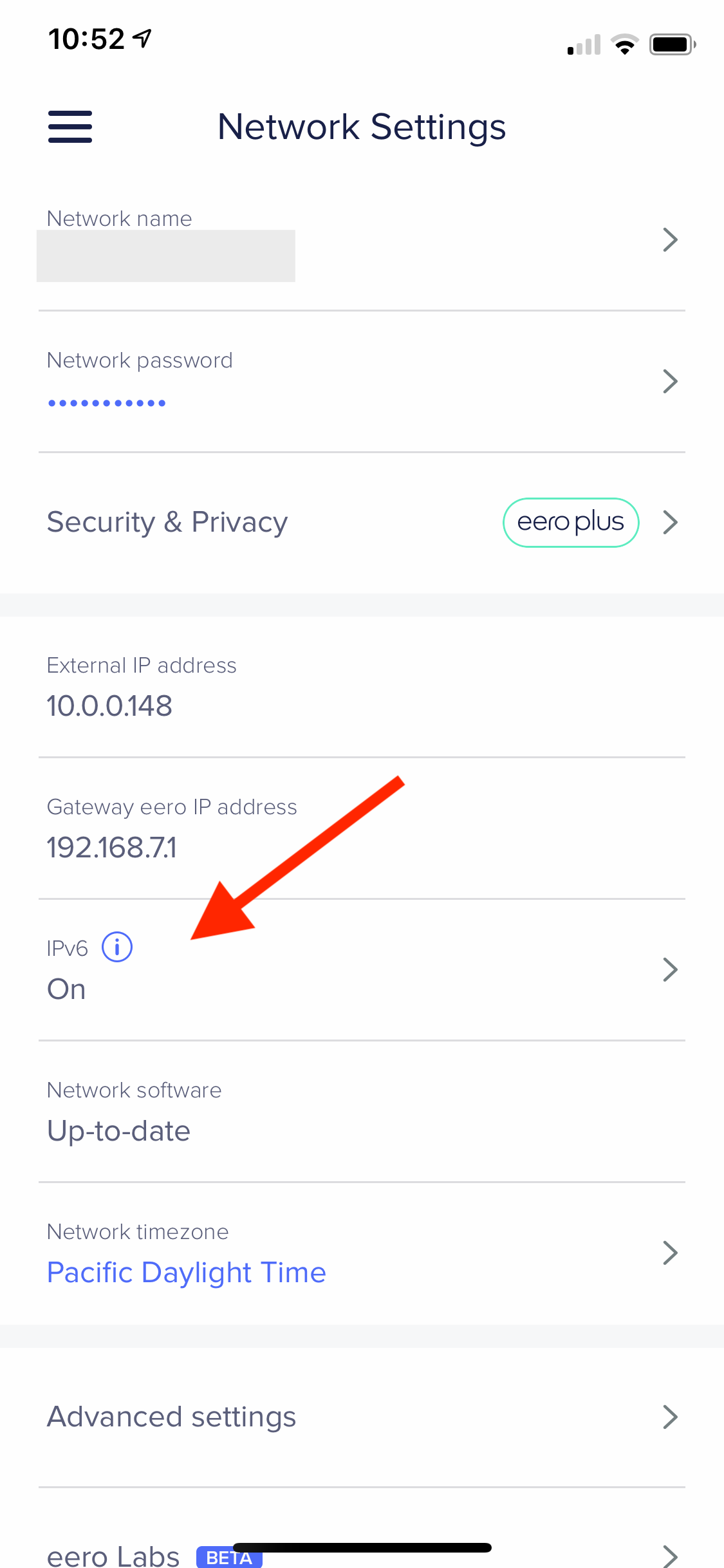 Touch IPv6 section