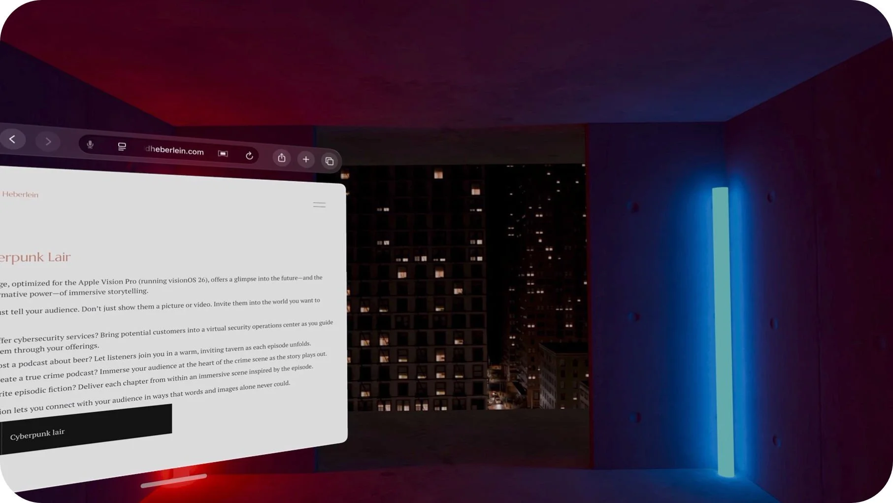 Immersive Web Pages
