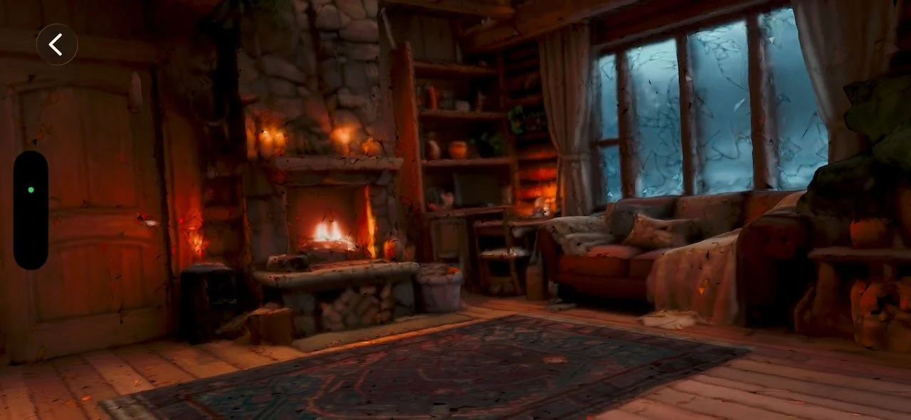 Cozy cabin in the snow