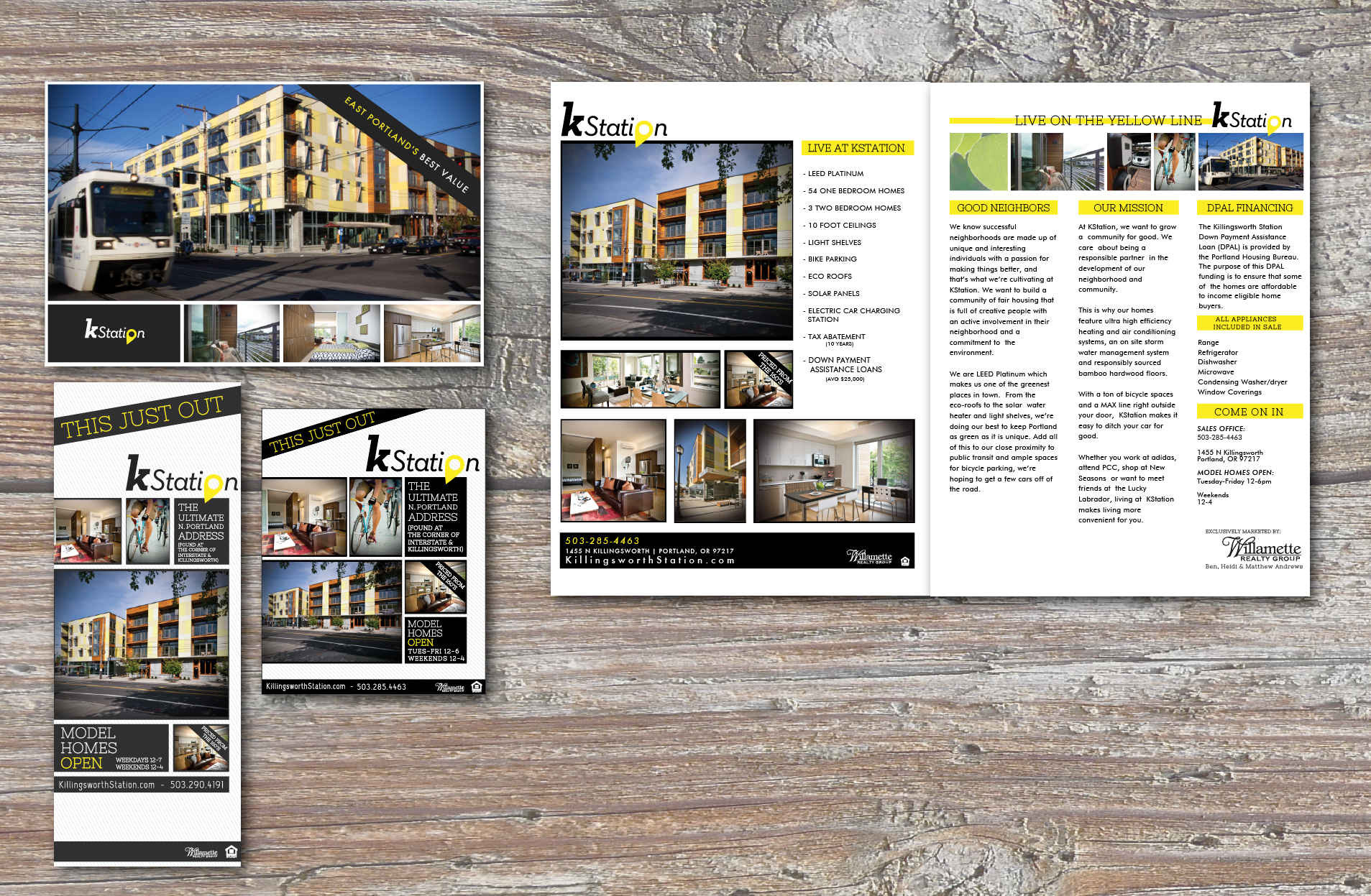 PROJECT: KStation Print & Online Ad Campaigns & Marketing Materials CLIENT: Willamette Realty & Winkler Development Group
