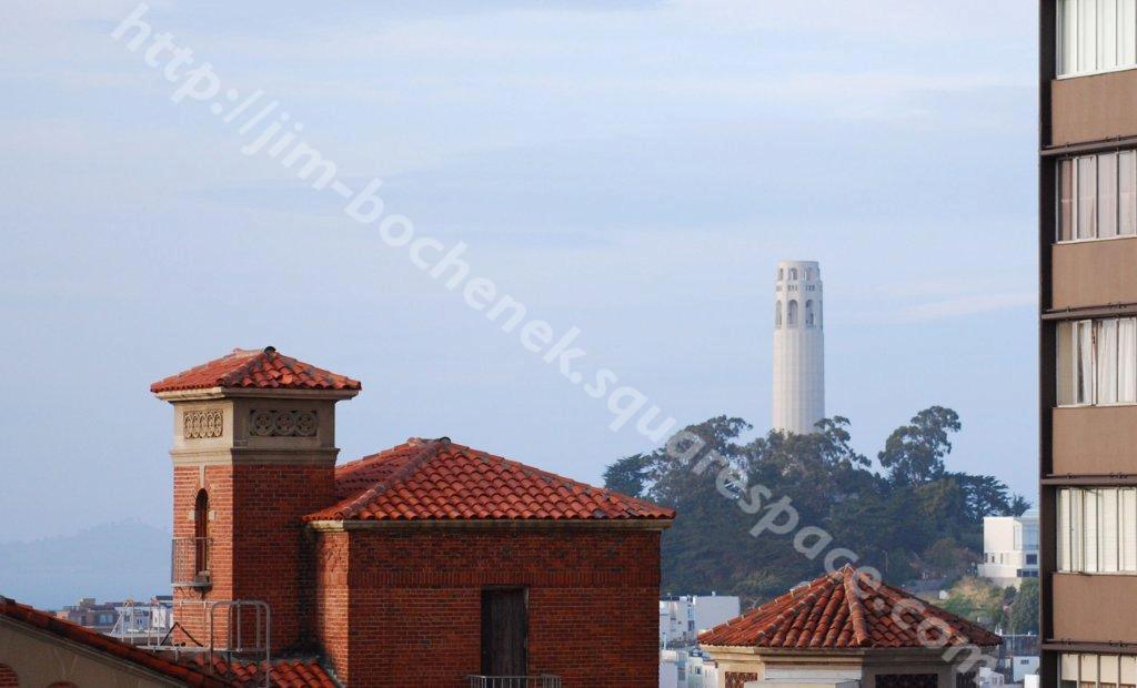 Coit tower from Fairmont Roof Garden SF 4-09.jpg