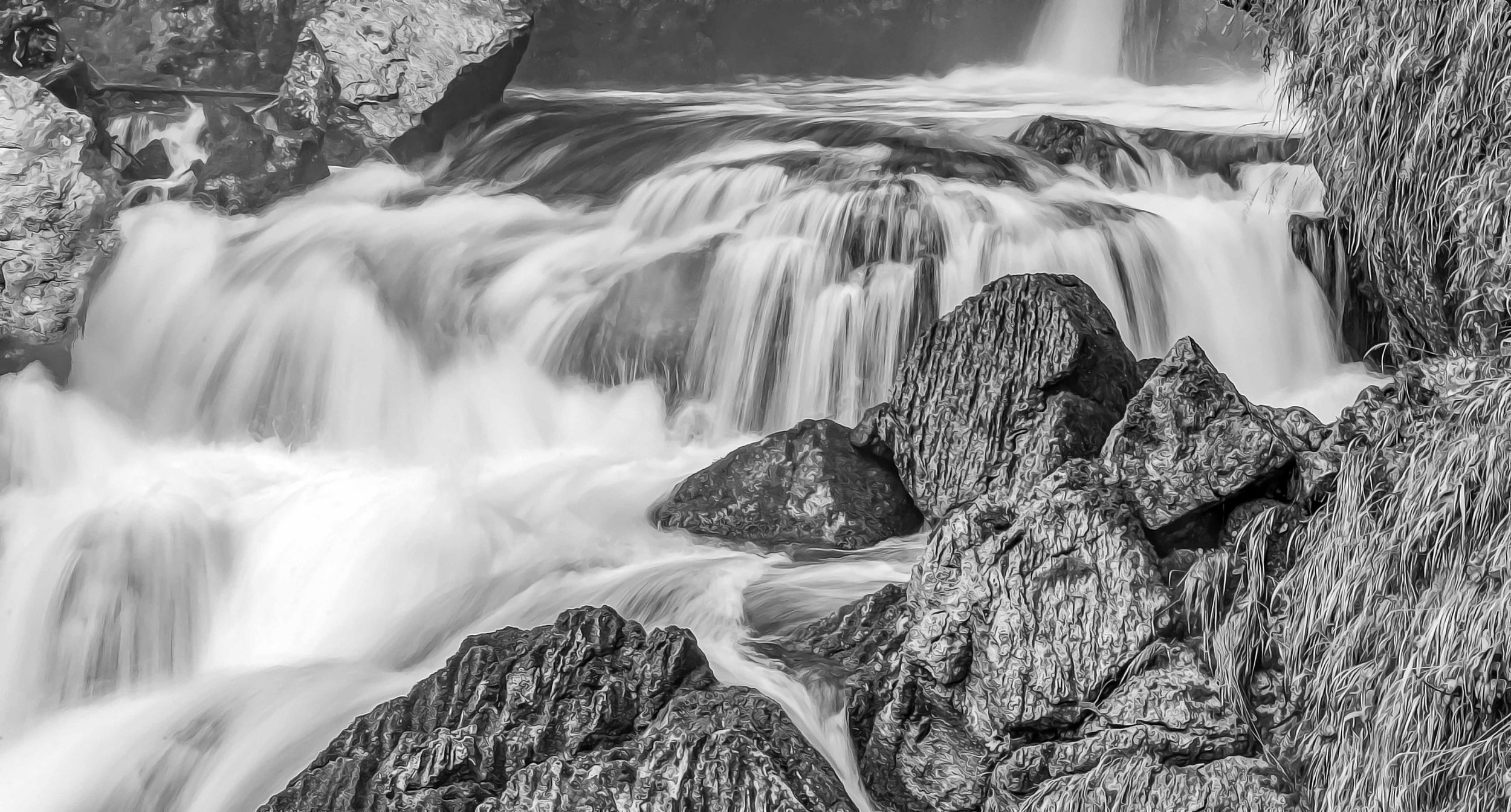 Munich & Salzburg 2014_281 - Gollinger Waterfall - BNW Oil Painting without Filter copy.jpg