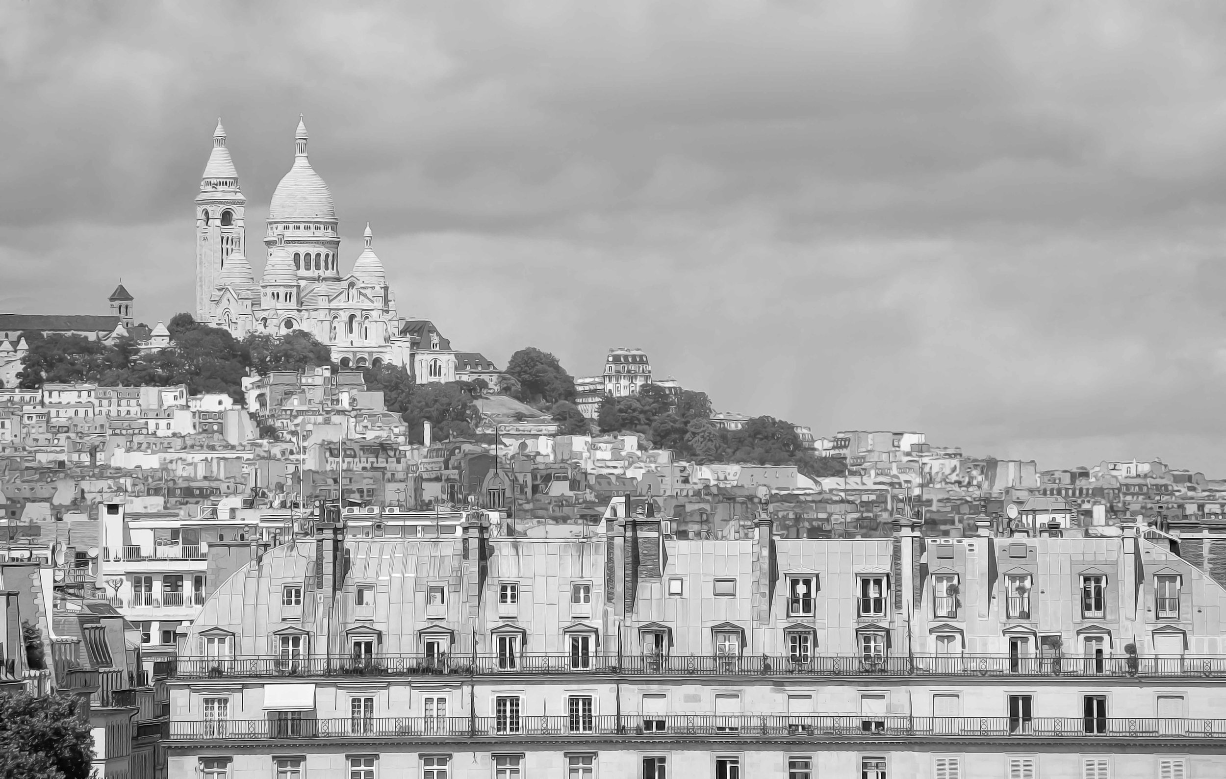 Paris & NYC 7-2016_152 - Sacre Couer and Building with AI Sky - Oil Painting without Filter copy.jpg