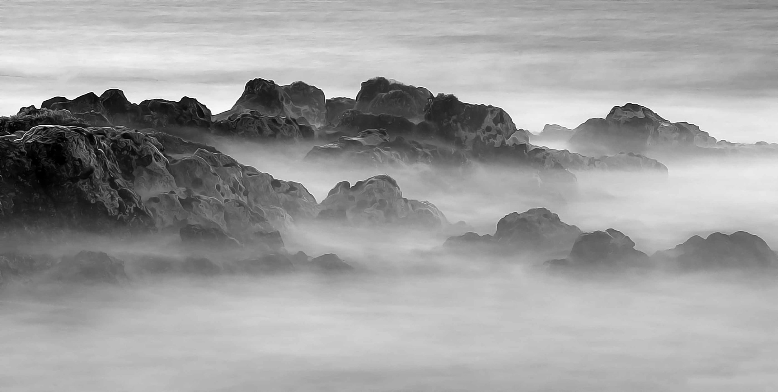 Hawaii 7-23 40 - Kauai - Rocks bnw - Oil Painting without Filter copy.jpg