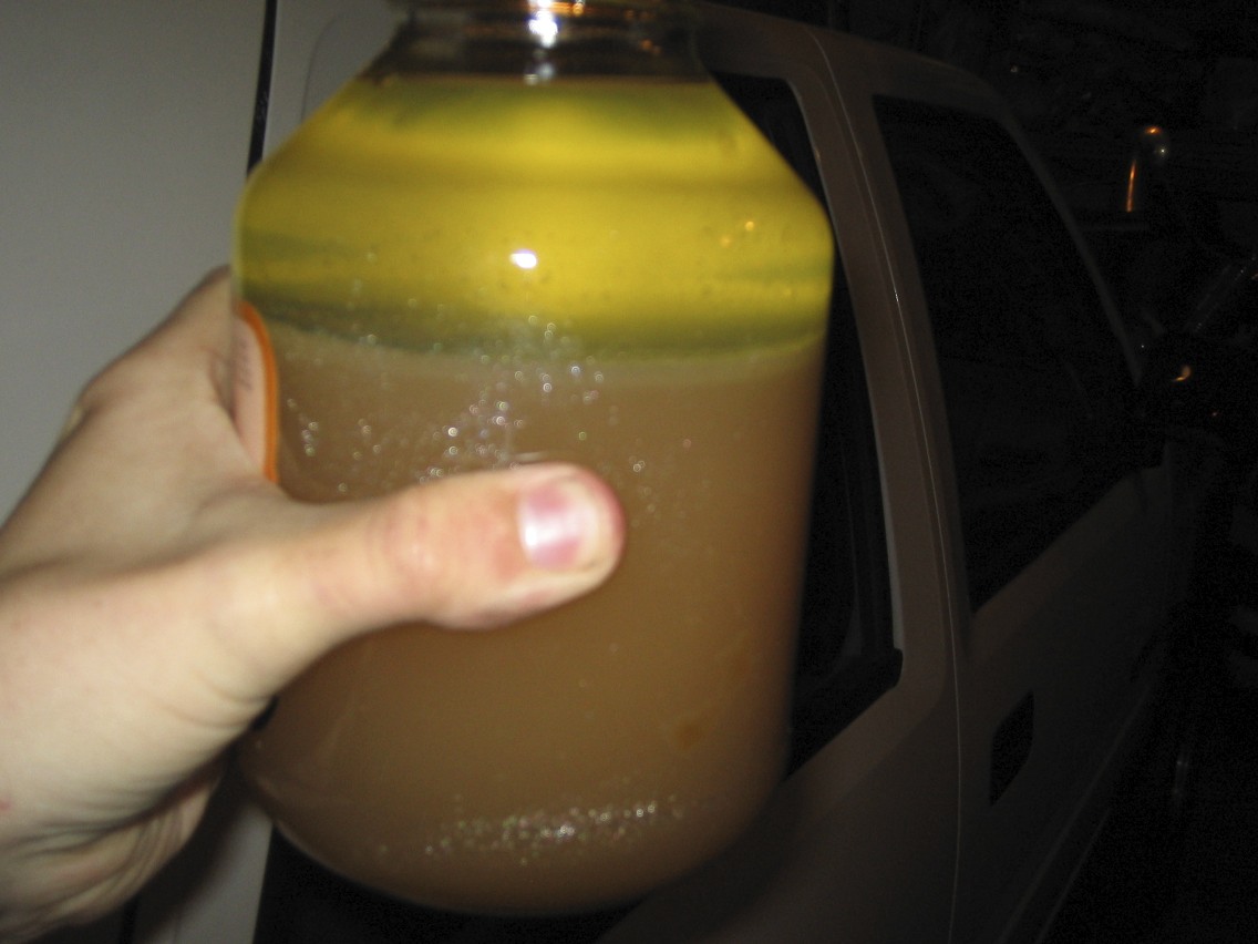 Gas drained from the tank.  Not good.