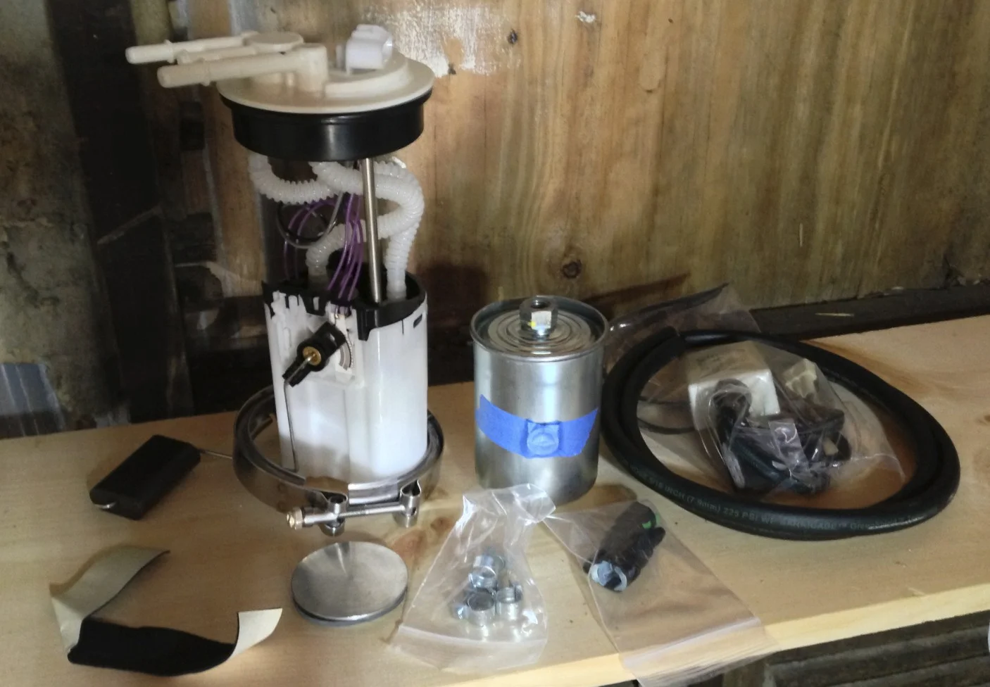 The new fuel pump kit, ready to install