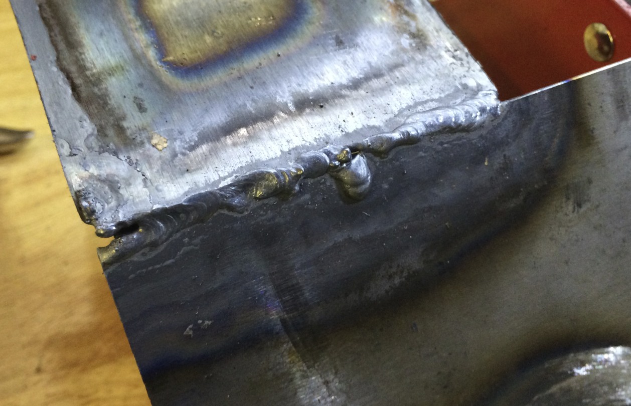 Third weld. Getting better, and it's fairly strong.