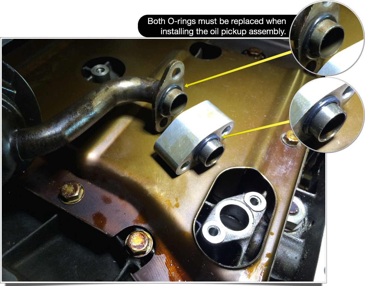 The O-rings on the assembly must be replaced before reinstalling them in the engine.