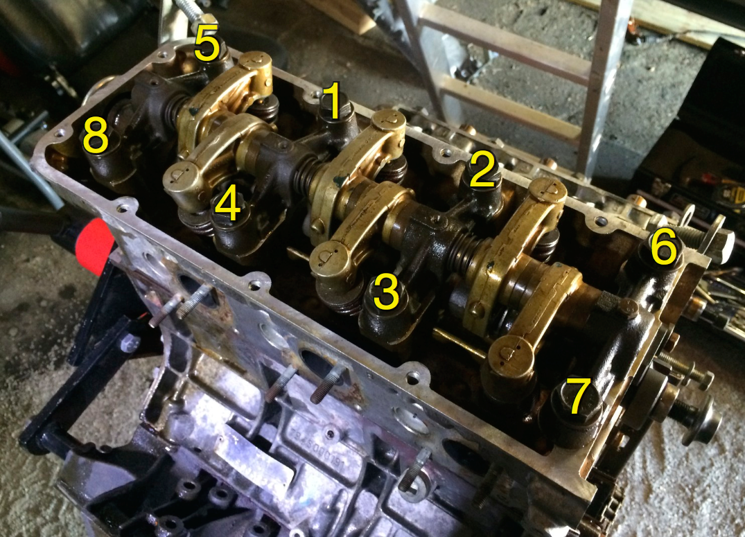 Head bolt tightening order, as per the workshop manual.