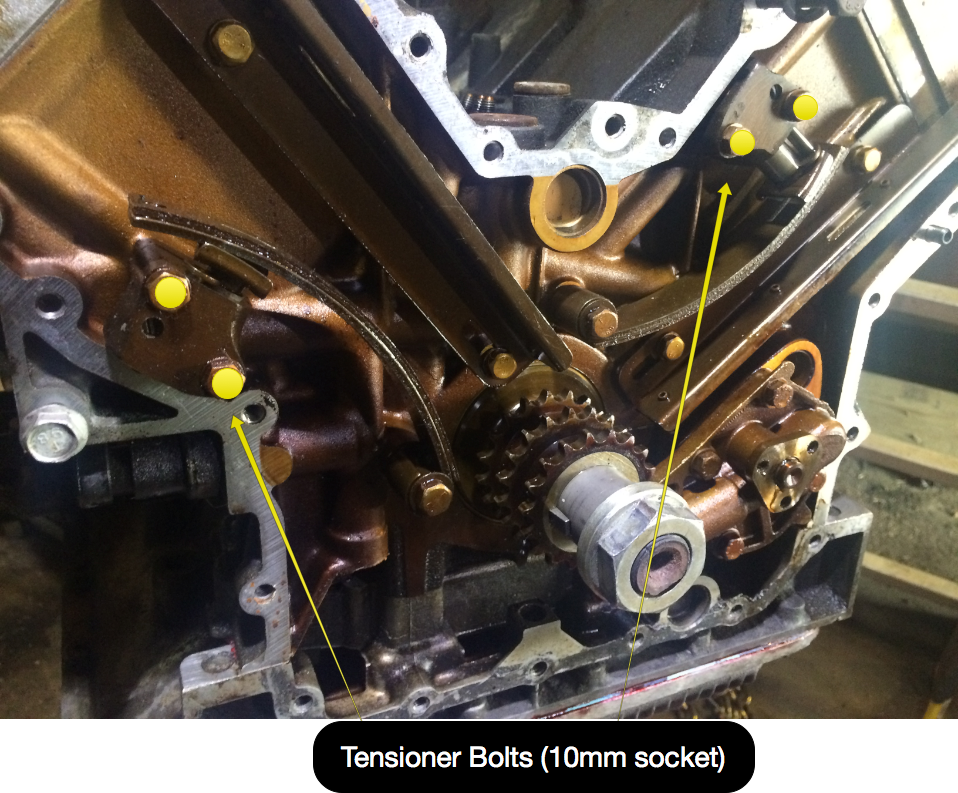 Tensioner bolt locations.