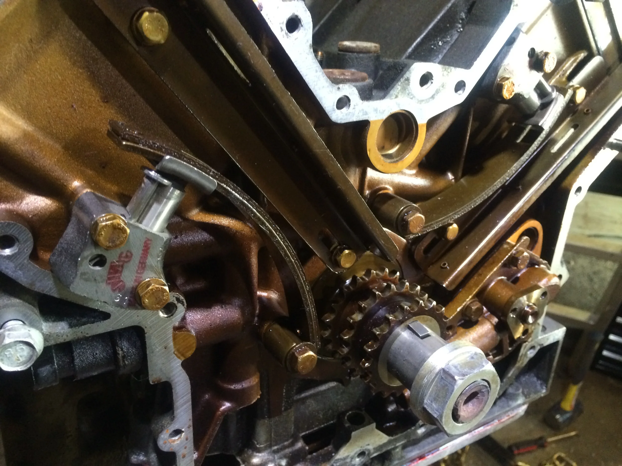 Newly installed tensioners.