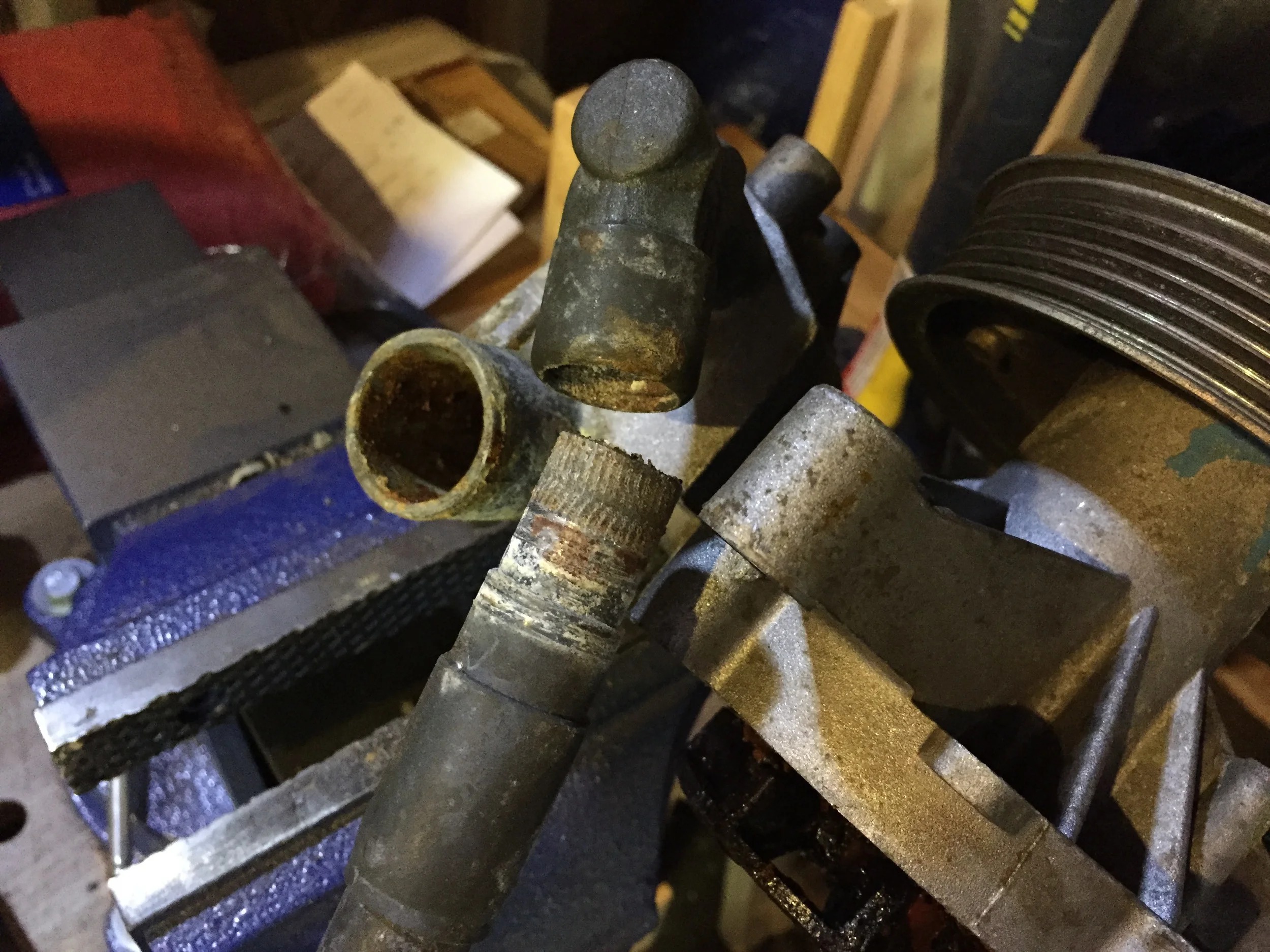 The pipe fully removed.