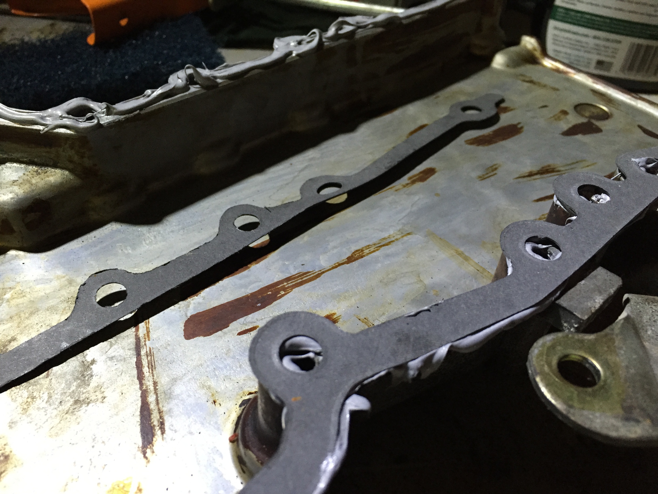 Another view of the amount of Right Stuff I used for the gasket. Probably a bit too much, but since it wasn't on the block yet I could wipe up the excess before installing it.