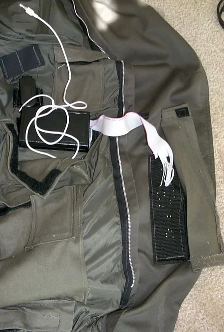 The controls and remotes exposed.