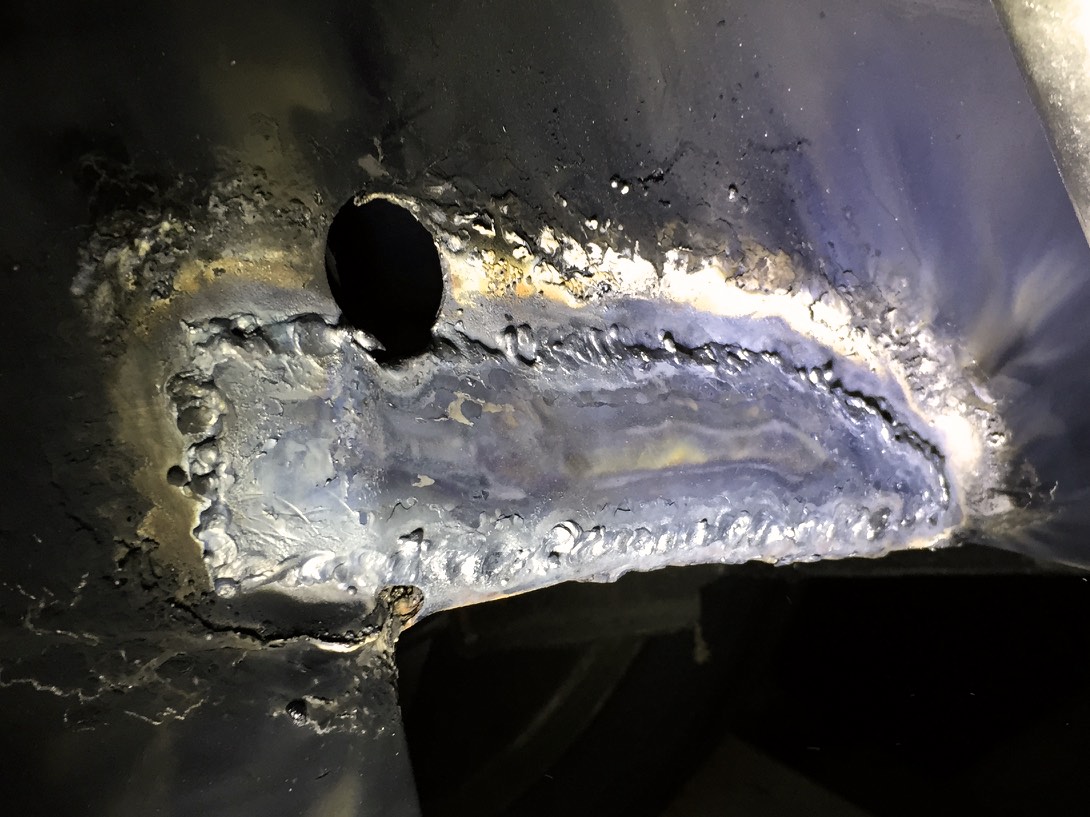 The fully welded patch. Not exactly pretty, but it'll get the job done.