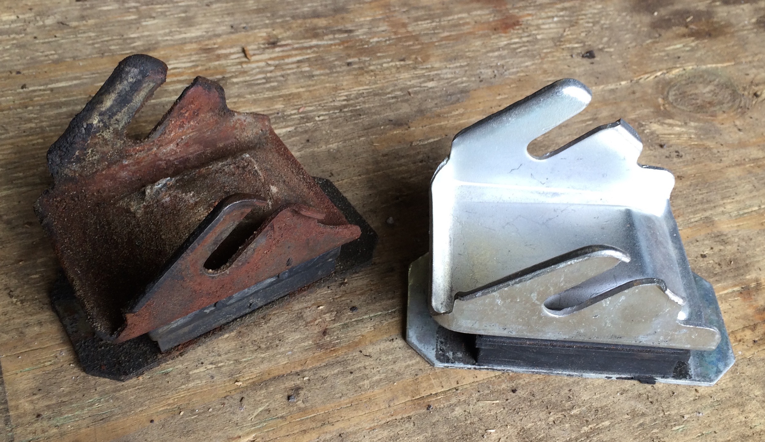 Old and new engine mounts.